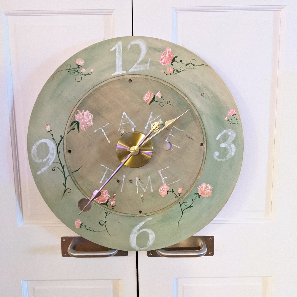 Hand painted x large wall clock